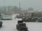 Russian military equipment base spotted in Luhansk with "humanitarian aid" tankers side by side with Grad systems. PHOTOS