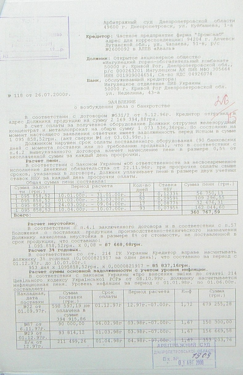 Банкротство ИНГОК
