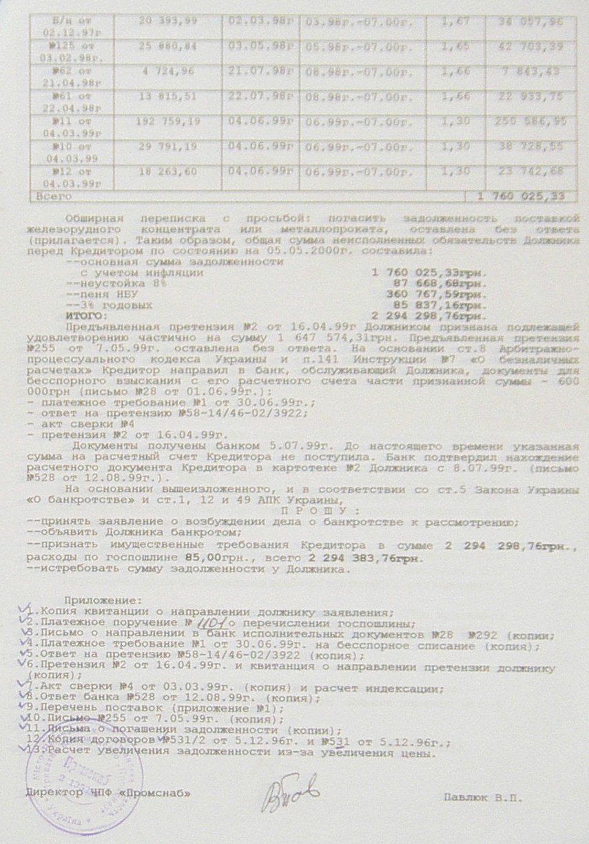 Банкротство ИНГОК