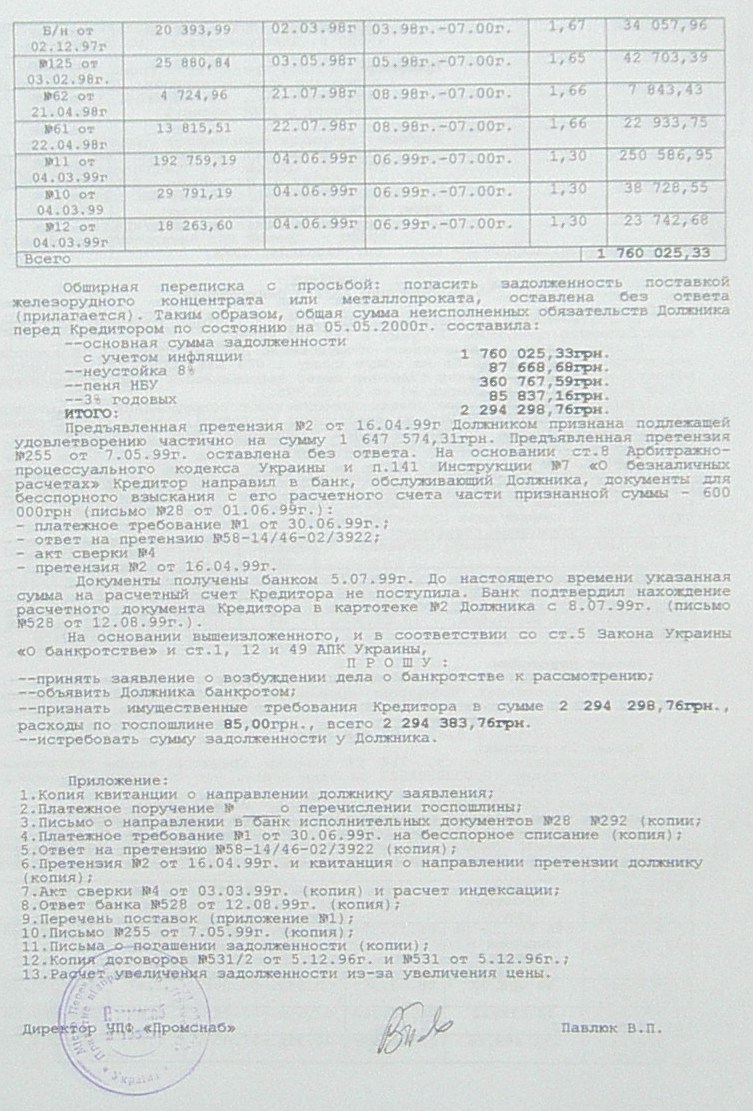 Банкротство ИНГОК