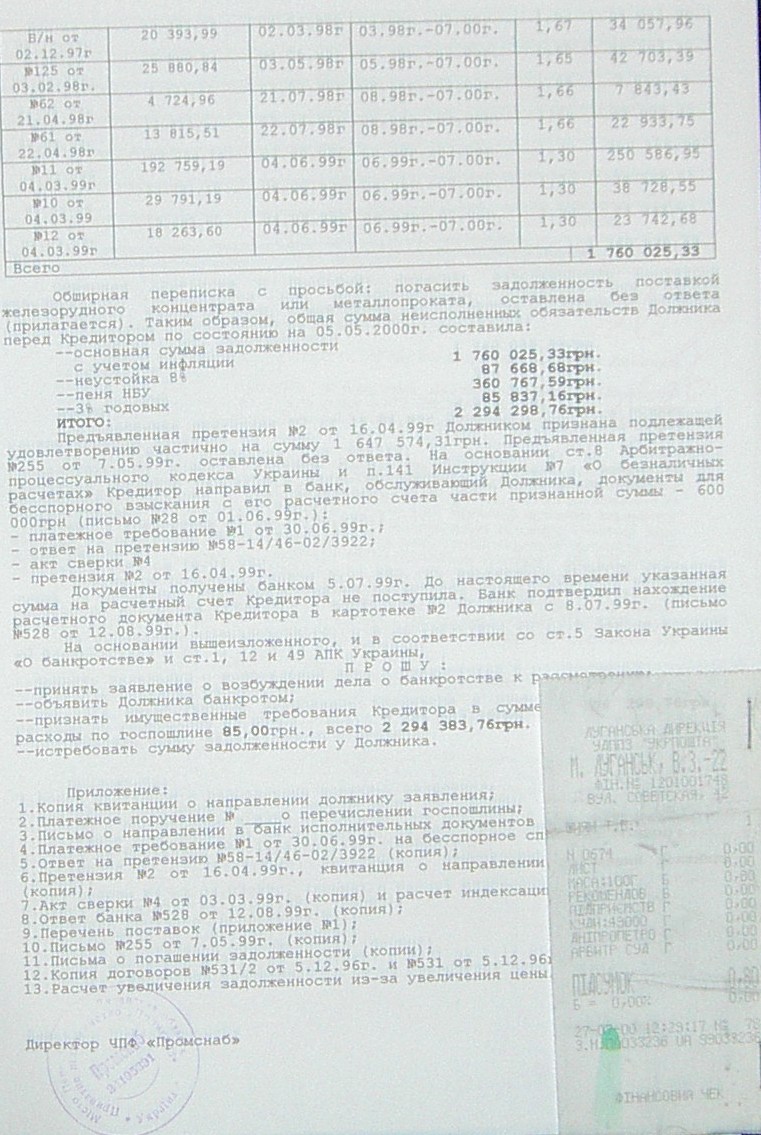 Банкротство ИНГОК