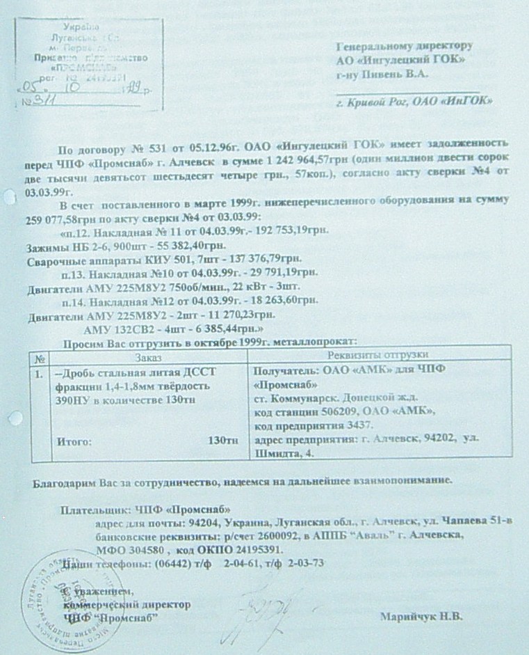 Банкротство ИНГОК