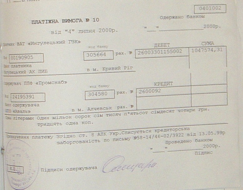 Банкротство ИНГОК